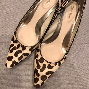 Calvin Klein leopard kitten heels size 10M